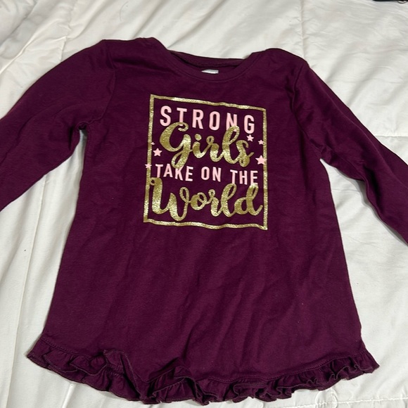 Burgundy long sleeve graphic tee - Picture 1 of 2